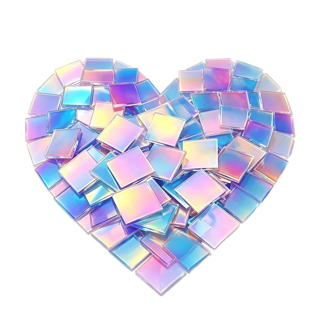 100Pcs DIY Rainbow Acrylic Squares, High-Clarity Lightweight Plastic Tiles for Resin Mosaic Art, Jewelry Making & Coaster Crafts
