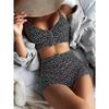 Zweiteiliger Badeanzug, mehrfarbiger Boxershorts, konservativer bedruckter Badeanzug