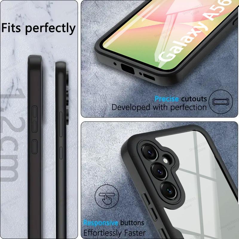 Pouzdro s plným krytím 360° pro Samsung Galaxy A56 A36 A26 A55 A34 A54 A35 A25 A15 A53 A13 A14 A52 Nárazuvzdorný kryt s ochranou displeje