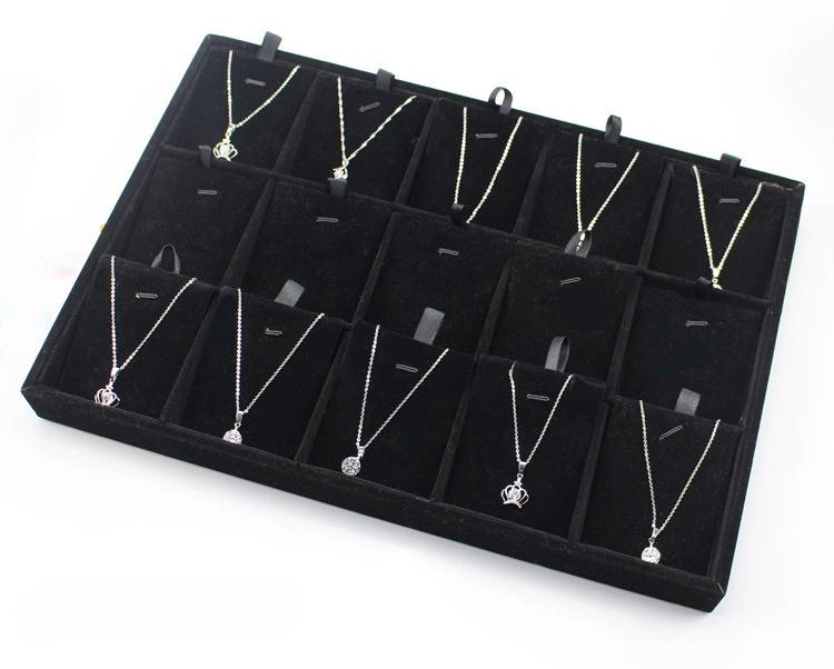 

Бархатный дисплей для ювелирных изделий, штабелируемый изысканный держатель для ювелирных изделий, портативный органайзер для колец, сережек и ожерелья чёрный