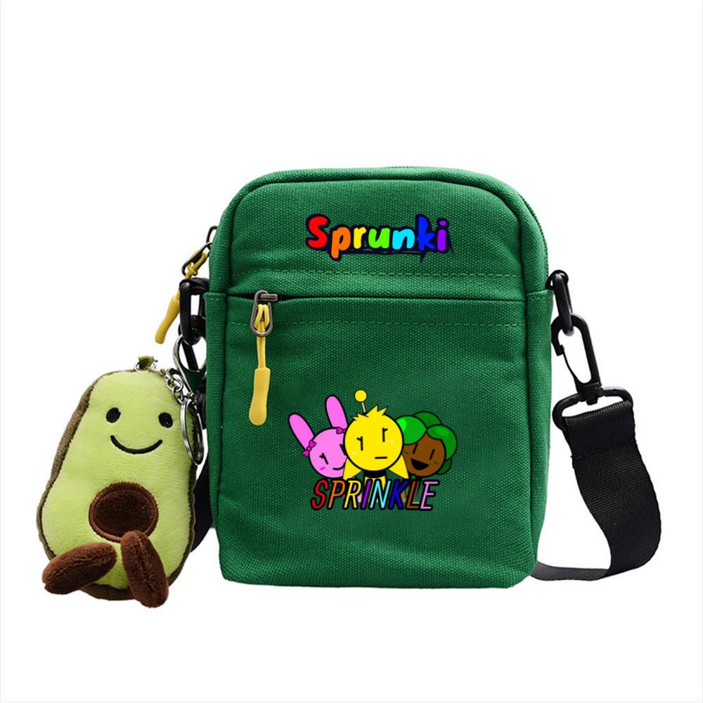 Sprunki Cartoon Rhythm Box Mini Crossbody Bag Canvas Street Fashion For Girls And Teens