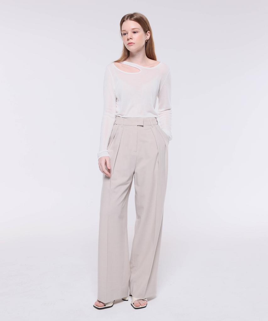 Kankeu Hidden Band Slacks - Beige