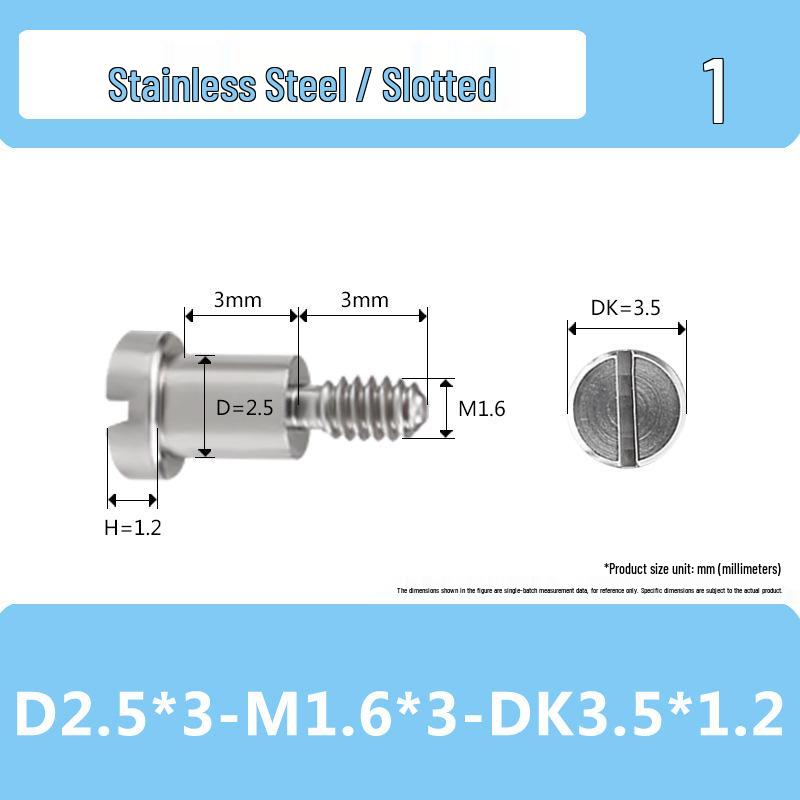 Stainless Steel M2-M2.5 Slotted Partial Thread Shoulder Bolt Screw
