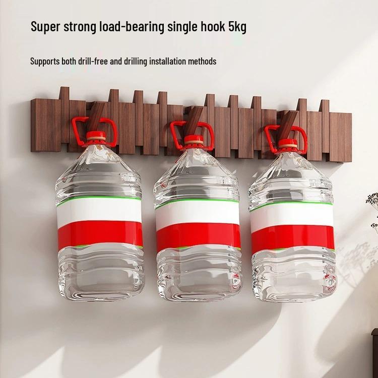 Solid Wood No-Drill Coat Hook & Wall Art for Entryway