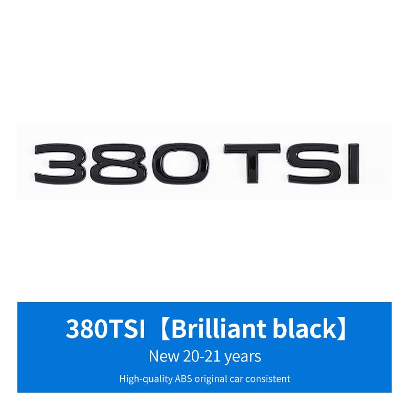New ABS Letters Emblem 280TSI 330TSI 380TSI Rear Trunk Badge Sticker for VW volkswagen GOLF Series Car Styling Decoration NG5