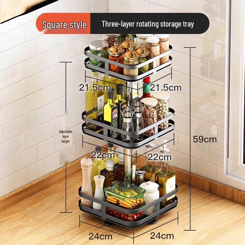 Yunshuang Kitchen Corner Rotating Spice Rack