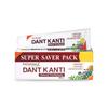Patanjali Dant Kanti Natural Toothpaste 800G (200G X 4), Super Saver Value Pack, Makes Teeth Strong, Tightens Gums, Gives Cavity Free Smile