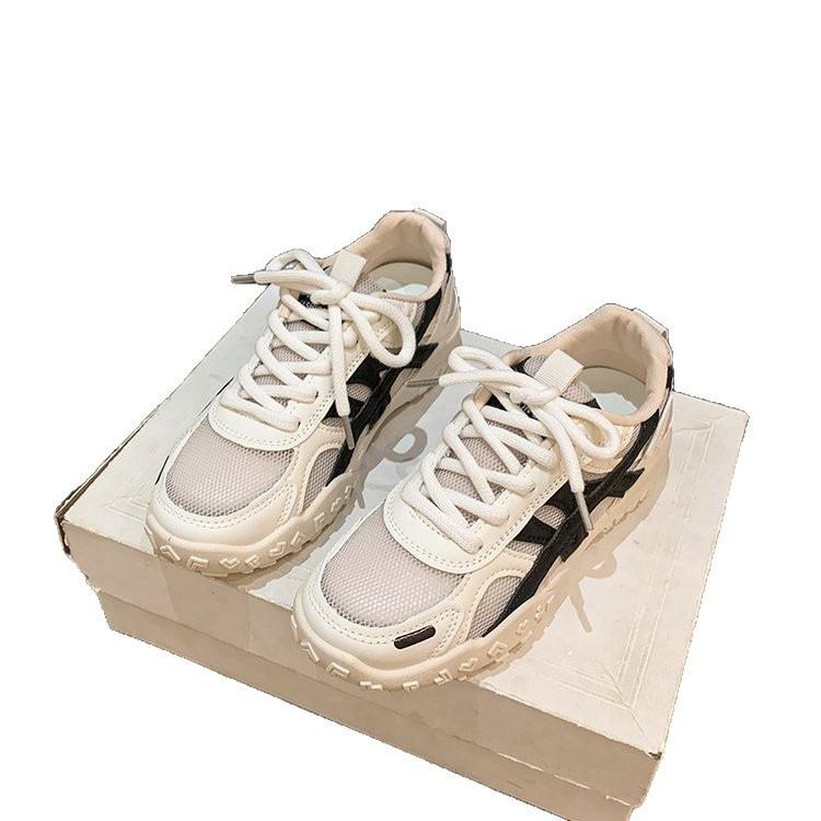 Mesh breathable casual shoes women's summer 2025 versatile platform white shoes student running sports moral training shoes