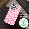 Minimalist style pink leopard print mobile phone case custom Apple 11promax ultra-thin protective case for girls