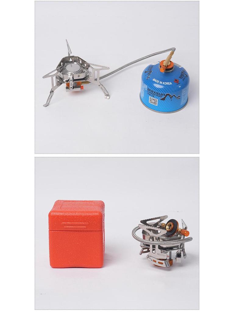 Portable Windproof High-Fire Mini Camping Gas Stove - Stainless Steel Foldable Design