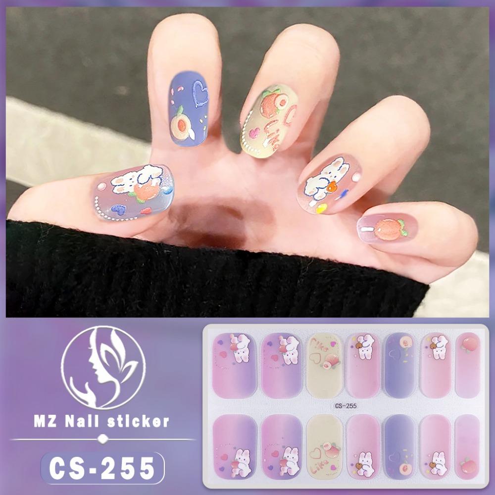 New Waterproof Bake-on Gel Nail Film, Full Sticker, New Year Nail Art Film, Nail Paper Film, Paper Patch