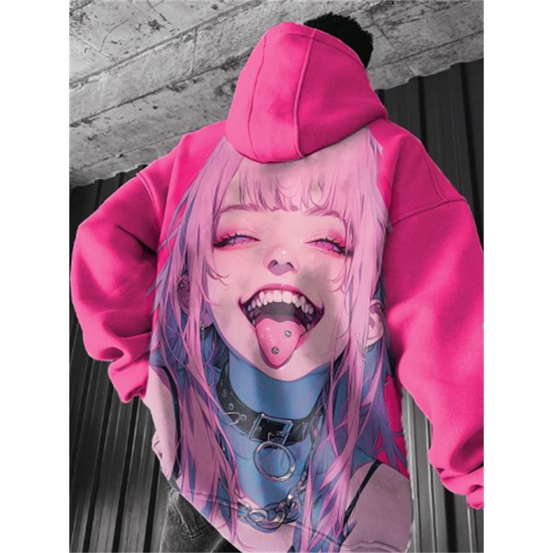 2024 Men's Hoodies Anime Character Sweatshirt 3D Sexy Girl Printed Men Women Hip Hop Tracksuit Pullover Harajuku Men Hoodie Coat