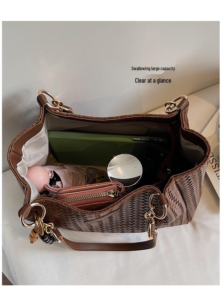 Dámská texturovaná crossbody taška přes rameno s velkou kapacitou