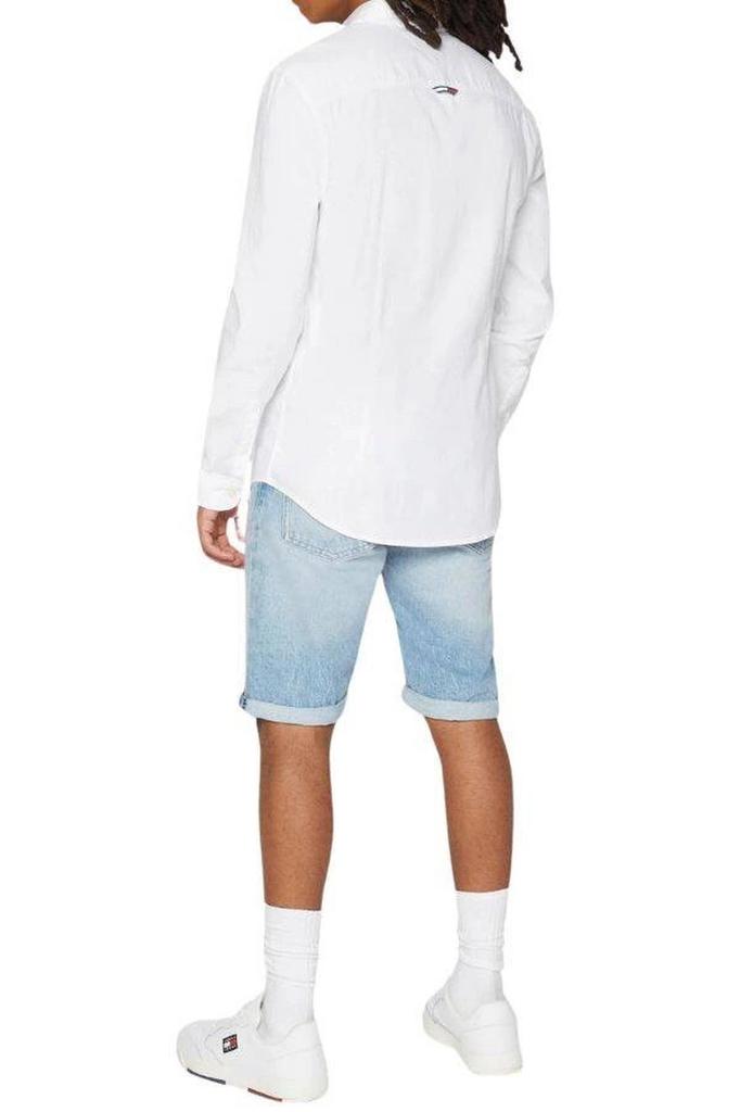 Tommy Jeans Men's Slim Fit White Long Sleeve Shirt, Size XXL