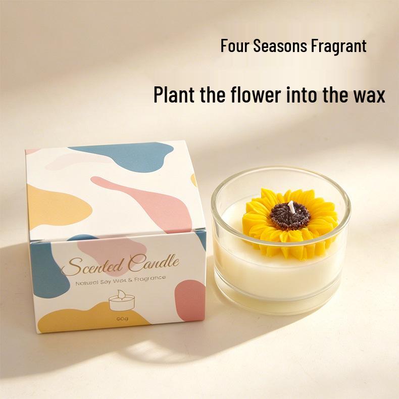 Handmade Flower-Shaped Aromatherapy Candle Gift Set - Festival Souvenir & Home Decor