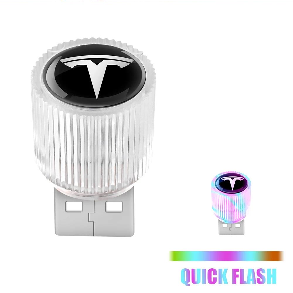 

Car Sticker 2025 New Tesla USB Car Light Auto Interior Atmosphere Light PC Colorful Light For Tesla Model Y Model 3 2017-2023/MO 1pcs