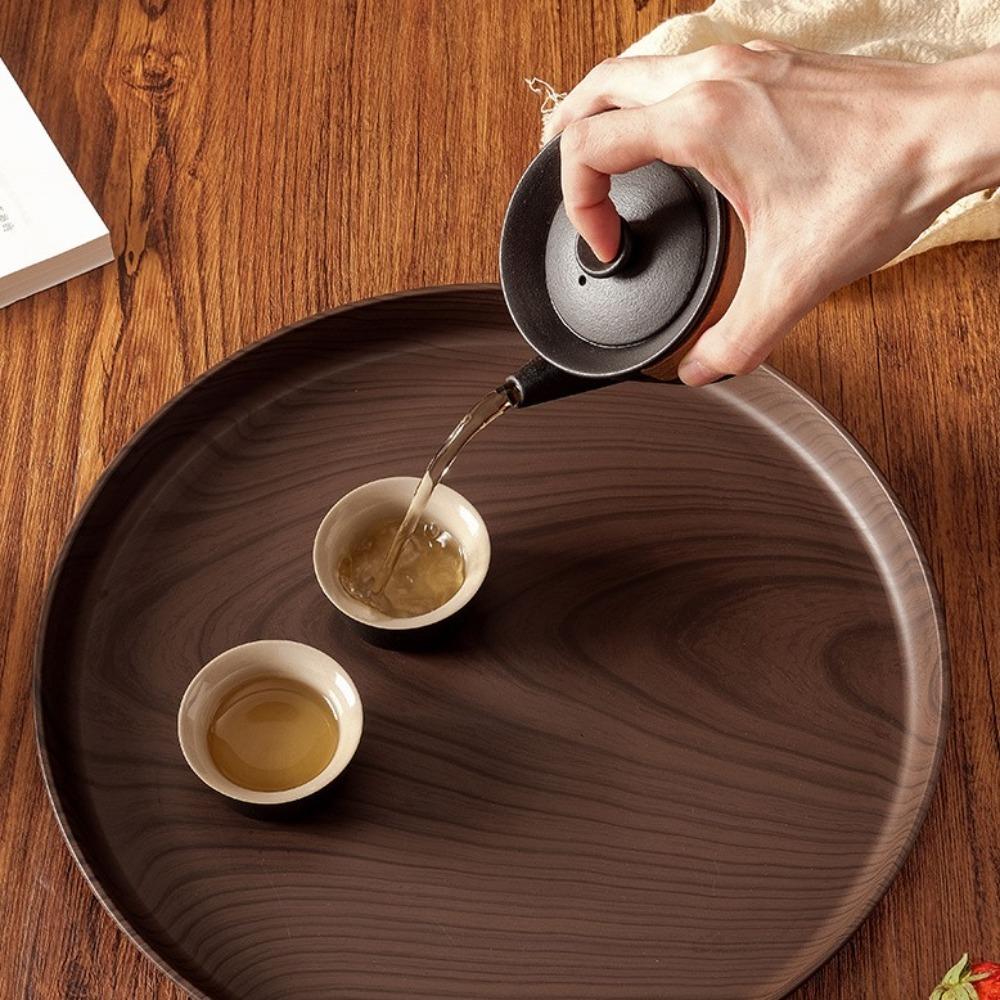 20/26/32/38cm Imitation Wooden Serving Tray Handmade Food Tray Imitation Wooden Tray  Tea Serving