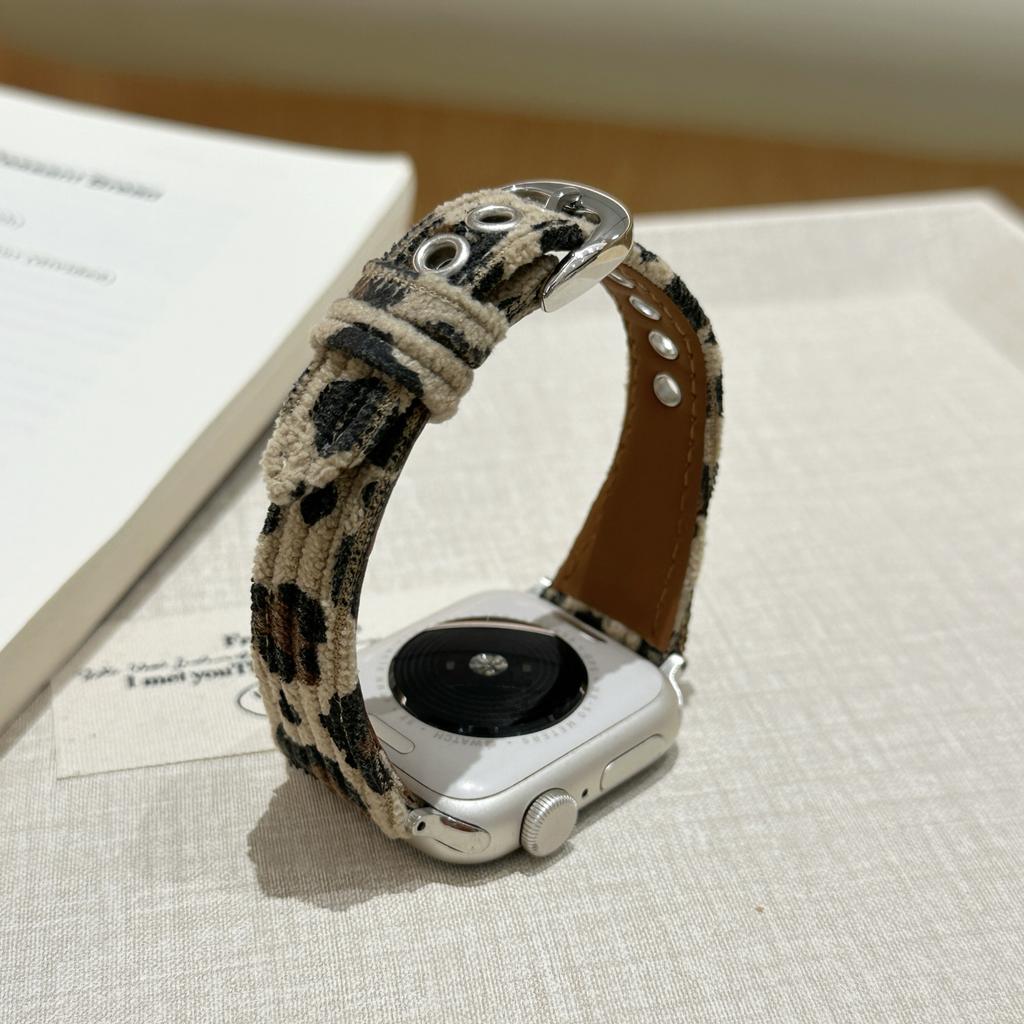 Luxuriöses Armband mit Leopardenmuster für Apple Watch Armband 46mm 41 38 40 44 42 45 49 mm Damenarmbänder iWatch Serie 11 10 9 8 7 6 5 SE Ultra 2/3
