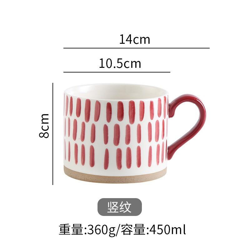 Hand-Painted Cup Retro With Handle Mug Personalized Water Cup Creative Gift Ceramic Cup Breakfast Coffee Souvenir