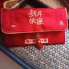 Portefeuille Rouge Traditionnel du Nouvel An Chinois Fermeture Magnétique Polyester Sac à Argent pour Enfants Épaissi Hongbao Dieu de la Richesse Pochette Rouge