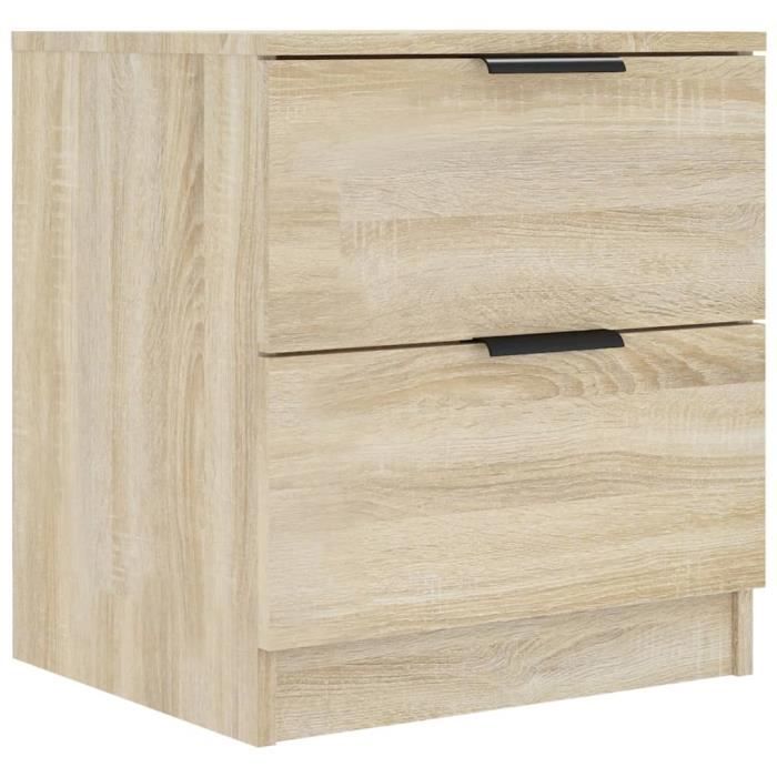 VidaXL Tables de chevet 2 pcs Chêne Sonoma Bois d'ingénierie 811221