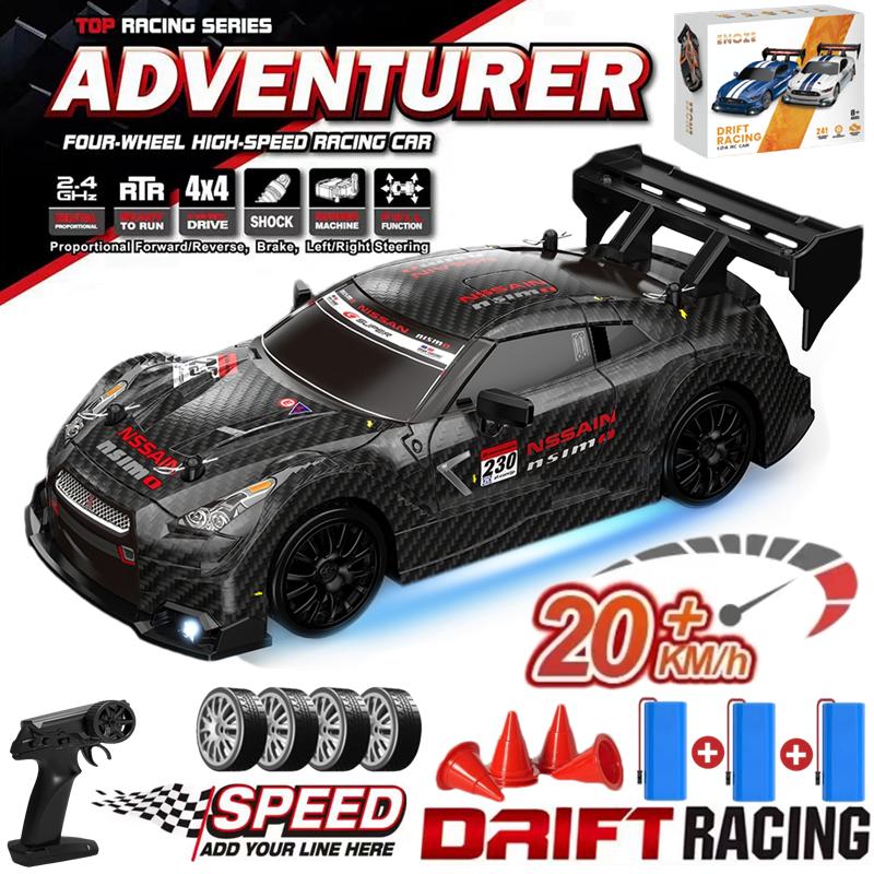 

4WD Remote Control Competition Car RC Drift Racing 1:24 High Speed 4X4 Race Vehicle AE86 Model Toy for Adults Boys Kids Gifts Three batteries