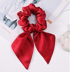 Hot Summer Mulberry Silk Hair Tie Large Satin Fabric Scrunchies Hair Band Woven Bow Hair Rope for Women