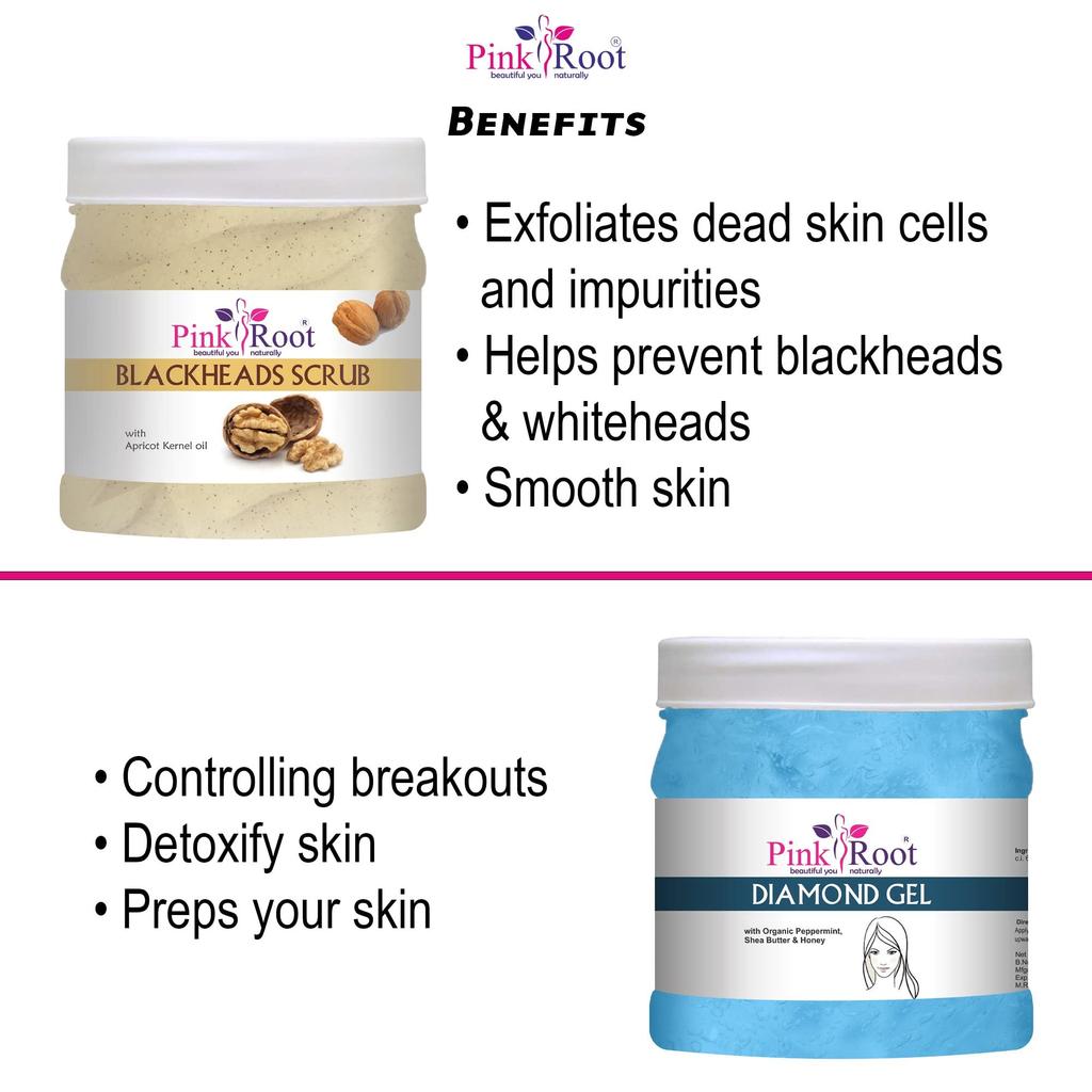 Pink Root Blackheads Scrub 500gm with Diamond Gel 500gm