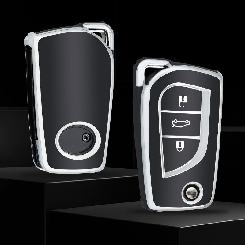 Fashion Tpu Car Flip Key Case Cover Fob For Toyota Auris Corolla Avensis Verso Yaris Aygo Scion Tc Im Camry Rav4 Forturner Hilux