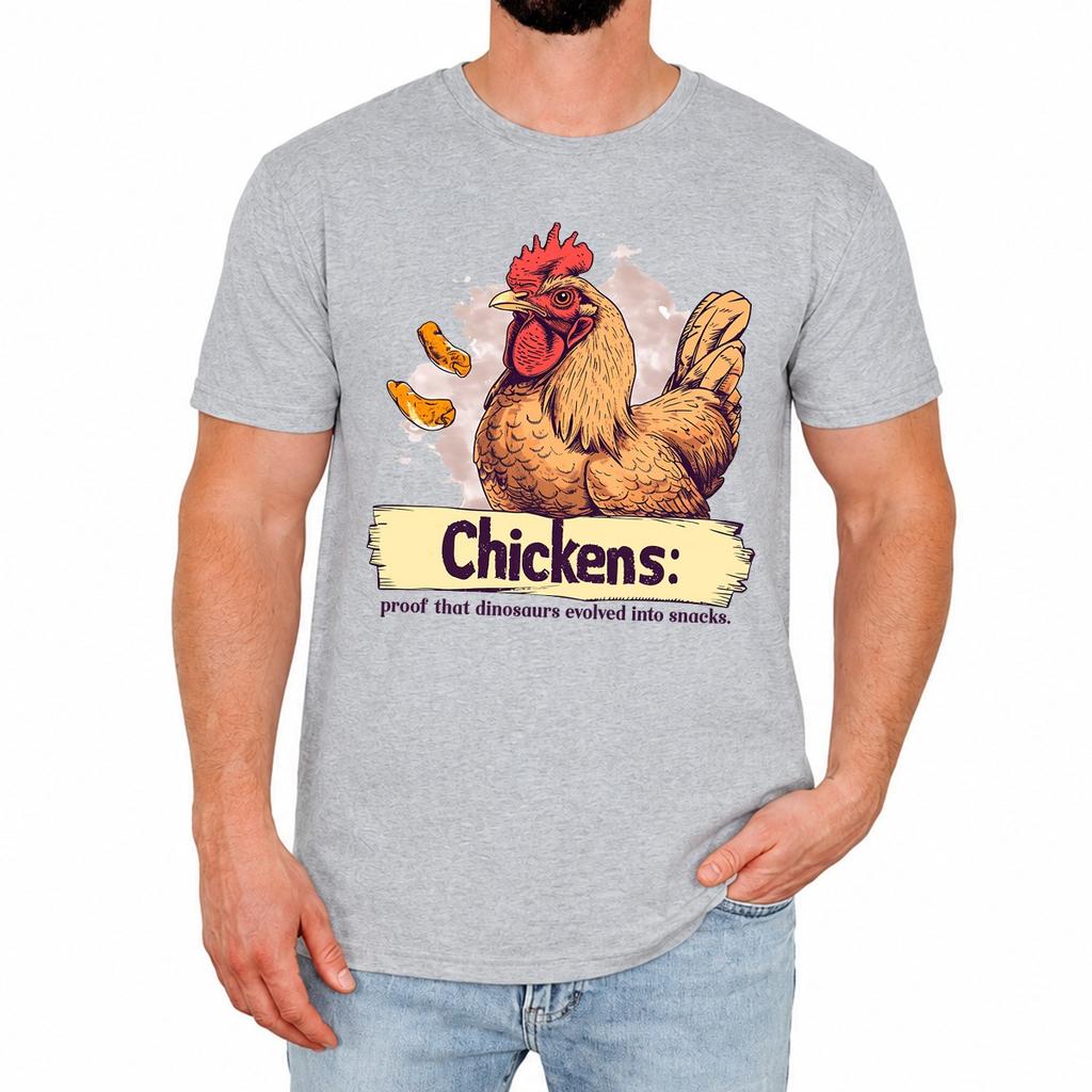 Funny Chicken Mens T-Shirt Proof That Dinosaurs Evolved Into Animal Lover Gift