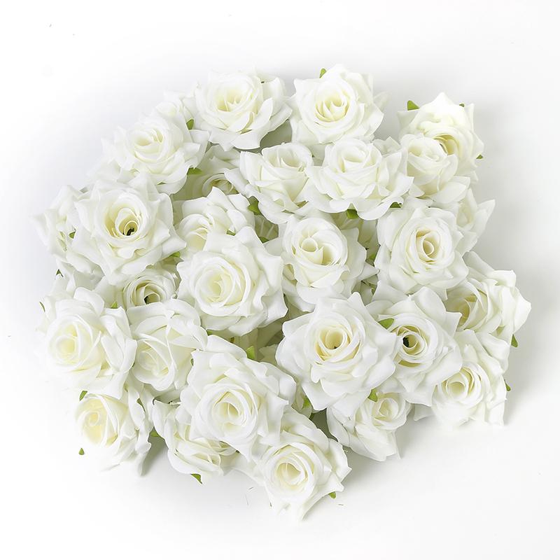 5/10Pcs Handmade Rose Artificial Flower Head Christmas Home Room Decoration Craft Flower Wreath For Parties Brides Wedding Decor