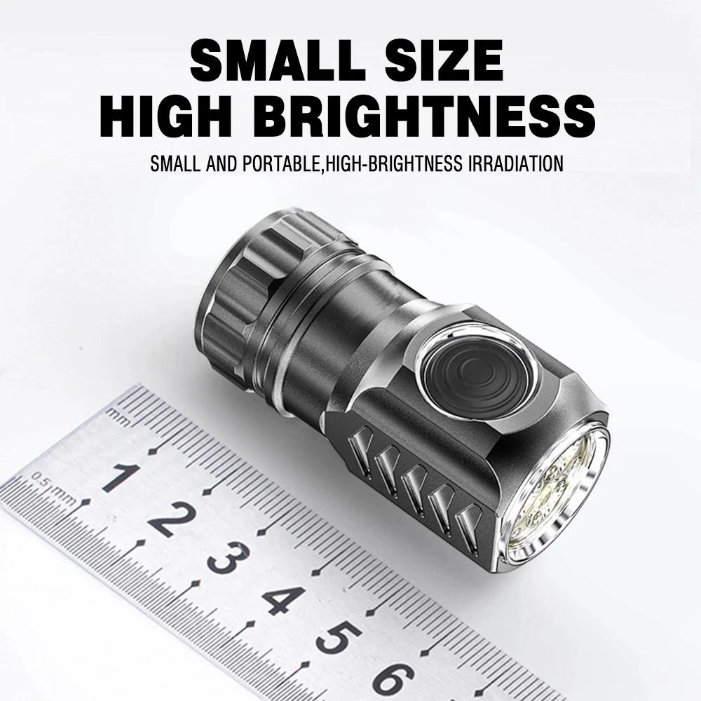 3*LED Μίνι Υπερ Φωτεινός Ισχυρός Φακός LED Επαναφορτιζόμενος USB 18350 Υπερ Φωτεινός Φακός Κράμα Αλουμινίου για Κάμπινγκ Ορειβάτη