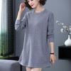 Mid-length Sweater Dress Solid Color Loose Knitted Sweater for Women Casual Long-sleeved Pullover Autumn and Winter