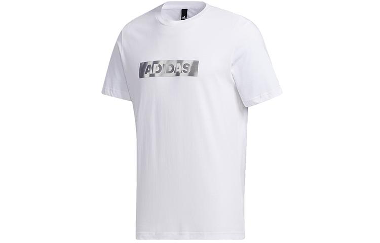 Adidas T Shirts Men's White Crew Neck Moderate Straight Fit GH4418