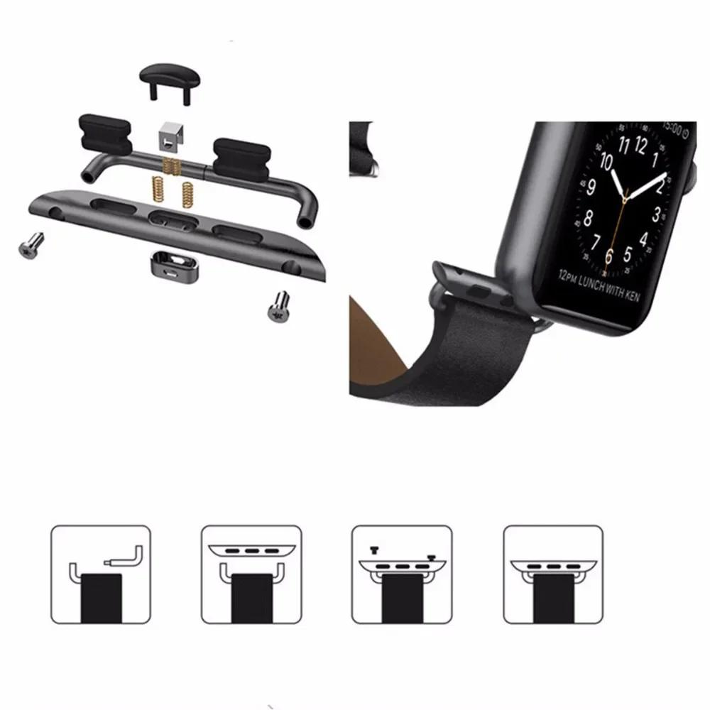 2 Stück Connector Adapter für Apple Watch 44mm 40mm 42 45mm 41mm 38 Anschlüsse Zubehör für Iwatch 6 5 7 8 9 Se Edelstahl