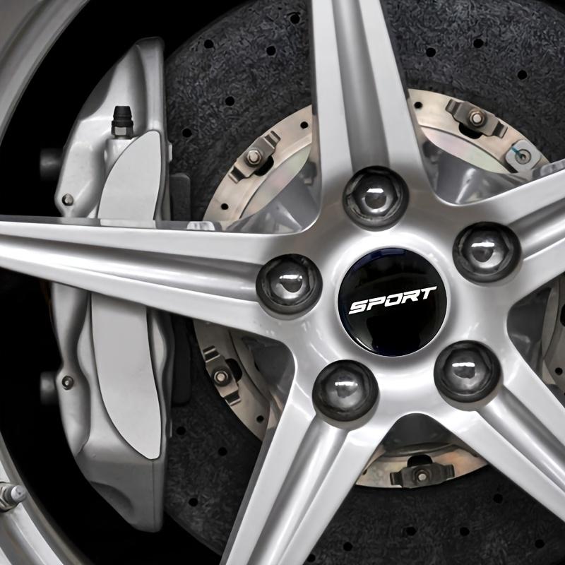 4 Stück Auto-Felgenembleme mit SPORT-Logo in den Größen 56mm, 60mm und 65mm