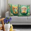 Cat, Rabbit, Chicken, Sheep Digital Printing Pillow Cover Short Plush Suitable Living Rooms Bedrooms Sofas Throw Cushion Cover
