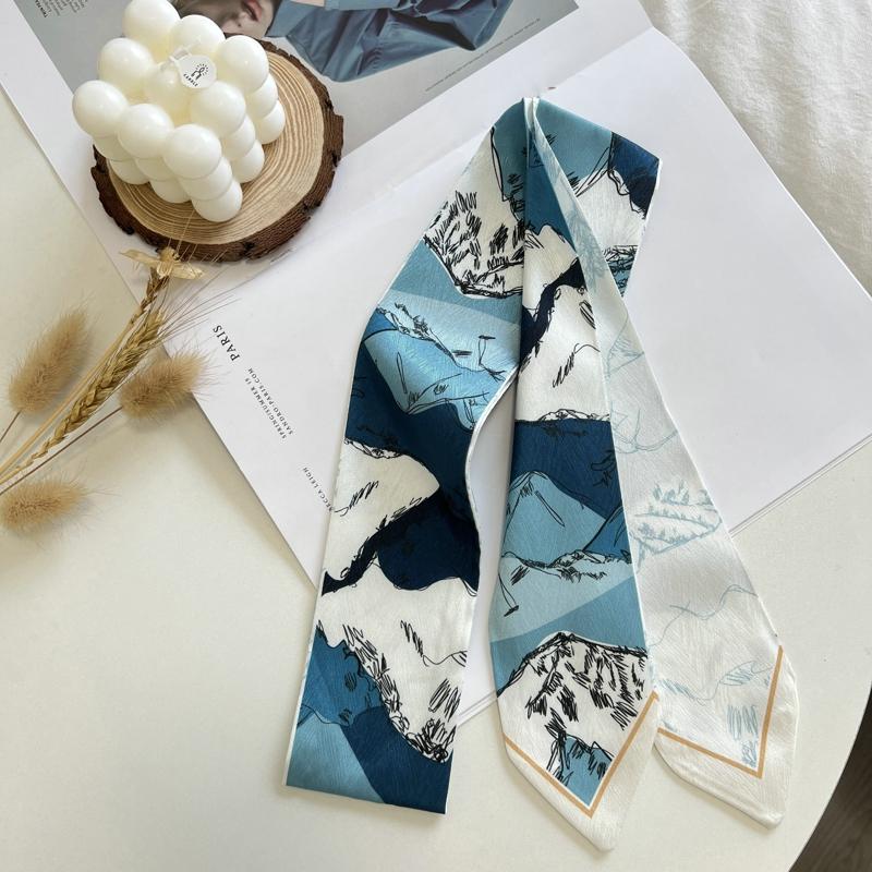 

Oil Painting Printed Long Hairband Skinny Neck Scarfs Women Headbands Fashion Hair Scarves Wrist Ribbon Bag Scarf For Women 125cmX7cm