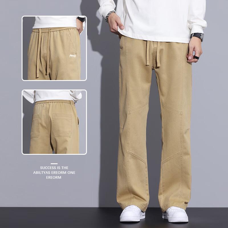 JEEP SPIRIT Men's Cotton Casual Straight-Leg Pants