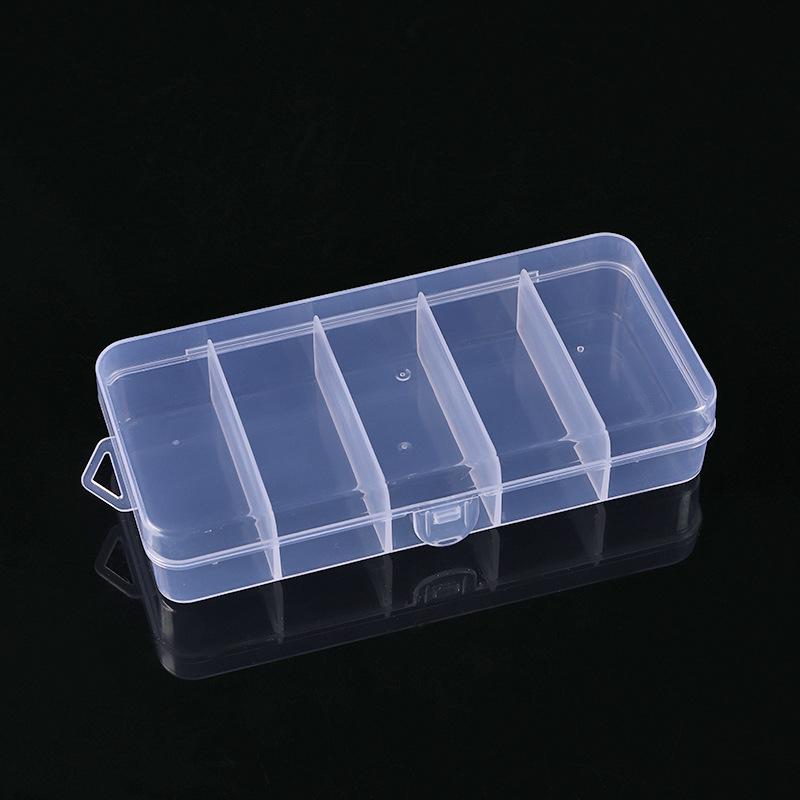 

Transparent 5-Compartment Storage Box for Fishing Gear, Accessories, and Stationery 5 compartments, 12.9*6.1*2.5 cm прозрачный