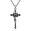 Vintage Stainless Steel Cross Necklace For Men Women Fashion Biker Catholic Cross Jesus Pendant Necklace Amulet Jewelry Gifts