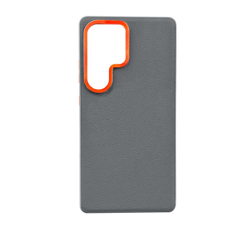 

Solid Color Leather Phone Case for Samsung Galaxy S25 Ultra S24 Ultra S23u Metal Len Large Hole Button All-inclusive Hard Cover S25Ultra