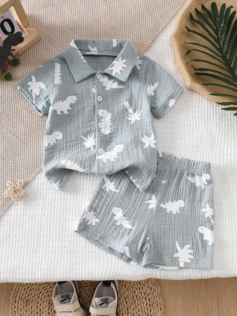Set Maglietta a Maniche Corte e Pantaloncini da Spiaggia per Bambino