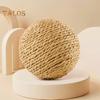 Palla Sisal per Gatti Giocattolo Interattivo con Tiragraffi a Palla per Gatti Pallina Tiragraffi Naturale in Sisal con Suono per Pulizia Denti e Addestramento Gattini