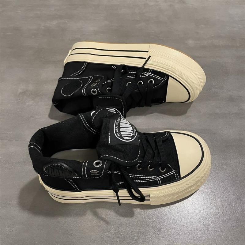Vielseitige High-Top Canvas-Schuhe für Damen, Sneakers im neuen Stil, Schuhe zur Höhensteigerung