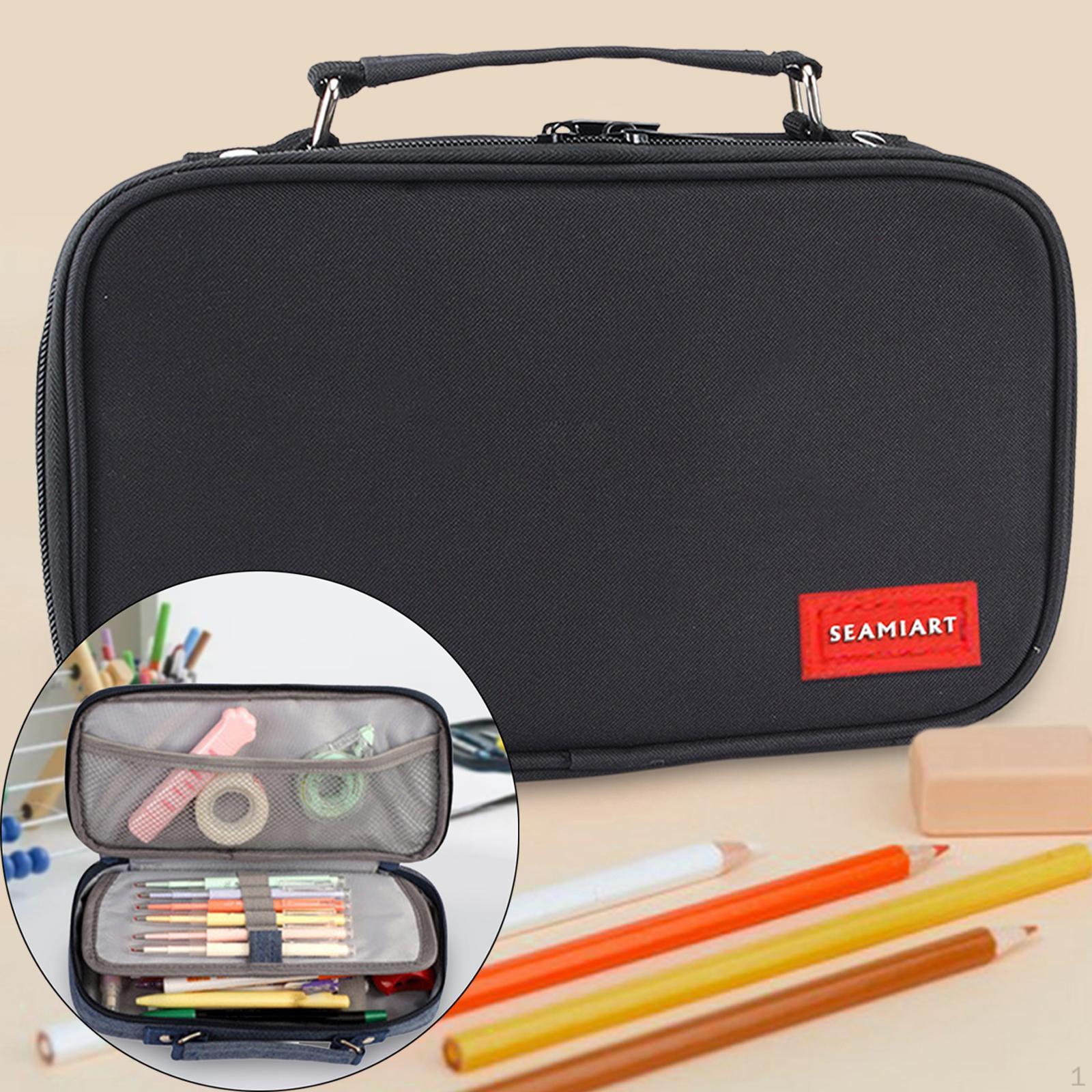 

Pencil Case Pouch Pen Bag Students for Girls Boys Black 24.5x5x11cm