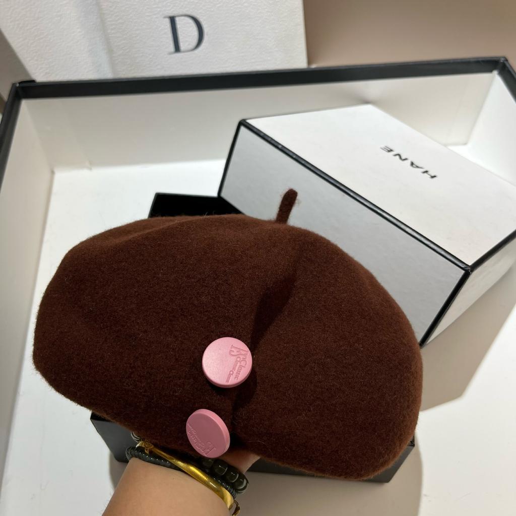 High Quality Australian Wool Beret Japanese Design Irregular Octagonal Hat Autumn and Winter Star Versatile Painter Hat
