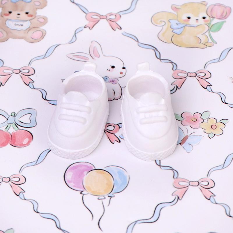 1 Par de Tênis Preto e Branco para Boneca OB11 Acessórios OB11 Sapatos para Boneca BJD 1/12 Decoração Material de PVC para Boneca Destacável