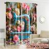 2pcs, 2D FLAT PRINTING Curtains (Without Rod) Floral Stitch Pattern Modern Curtains Durable Polyester Curtains Decorations For