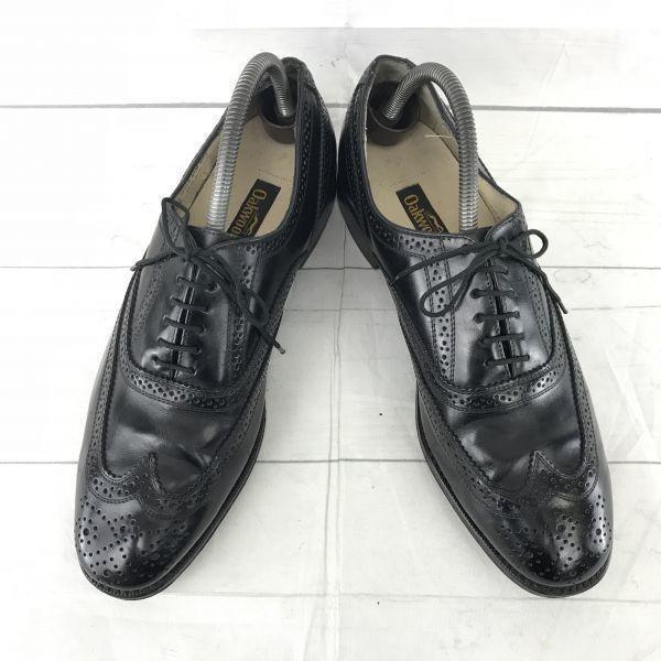 Oakwoods Leather Full Brogue Wingtip Shoes [9.5D/27.0/Black] Vintage(USED)